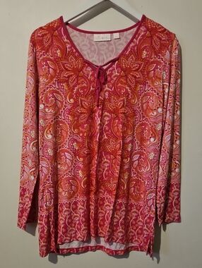 Belle by Kim Gravel Elevated Elegance Border  Knit Top S